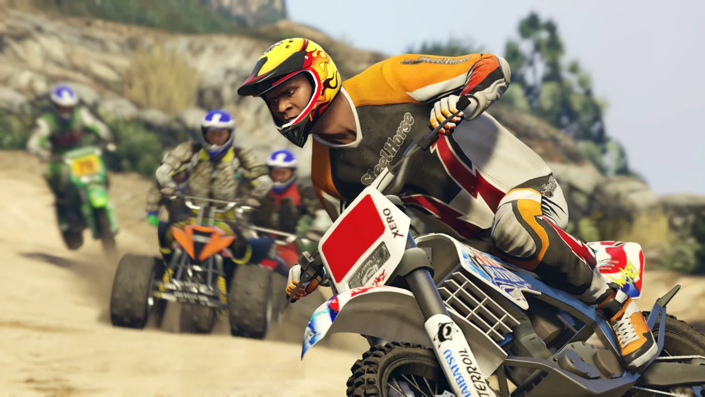 Franklin à moto tout-terrain dans GTA V