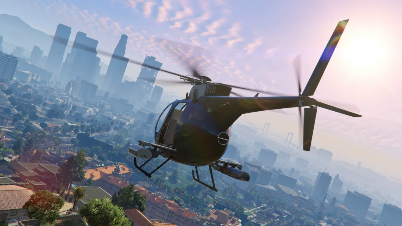 Buzzard — Los Santos : capture promotionnelle officielle de GTA V